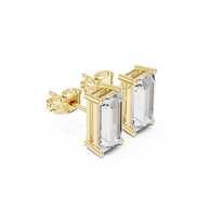 Baguette Solitaire Stud Earrings