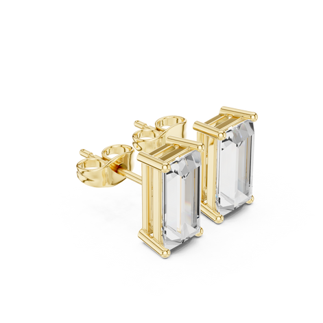 Baguette Solitaire Stud Earrings