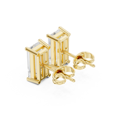 Baguette Solitaire Stud Earrings