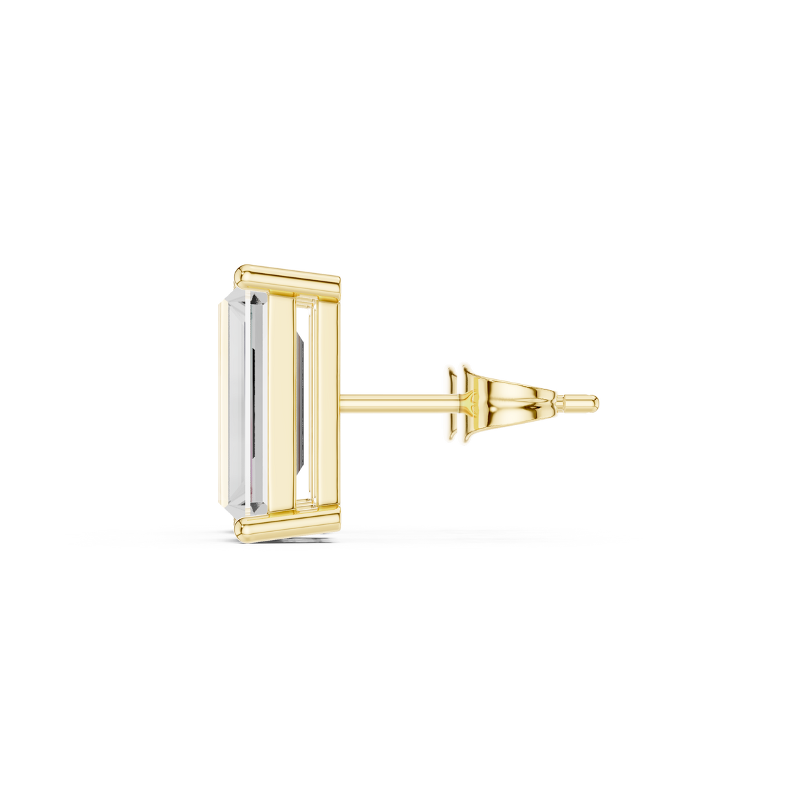 Baguette Solitaire Stud Earrings