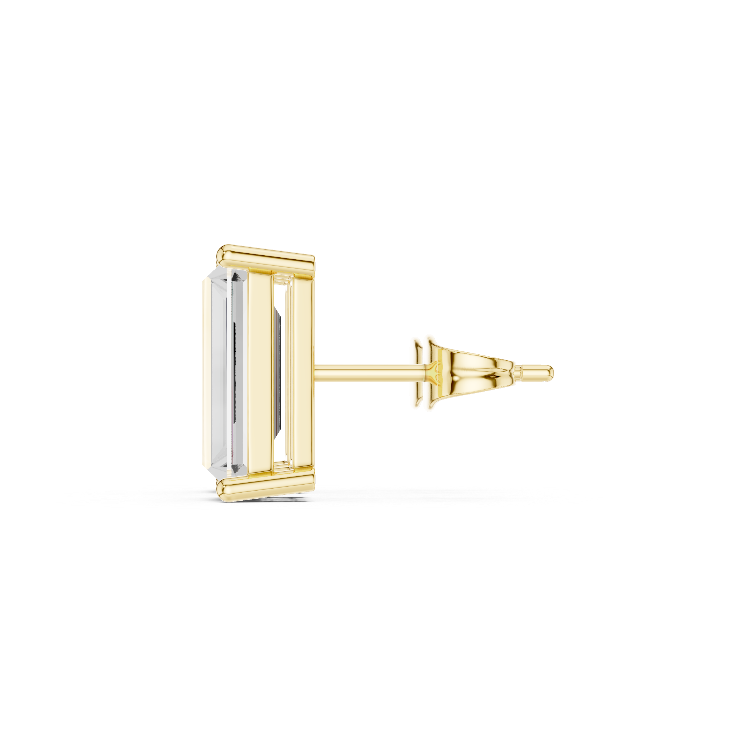 Baguette Solitaire Stud Earrings