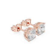Cushion Cut Solitaire Stud Earrings