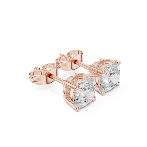 Cushion Cut Solitaire Stud Earrings