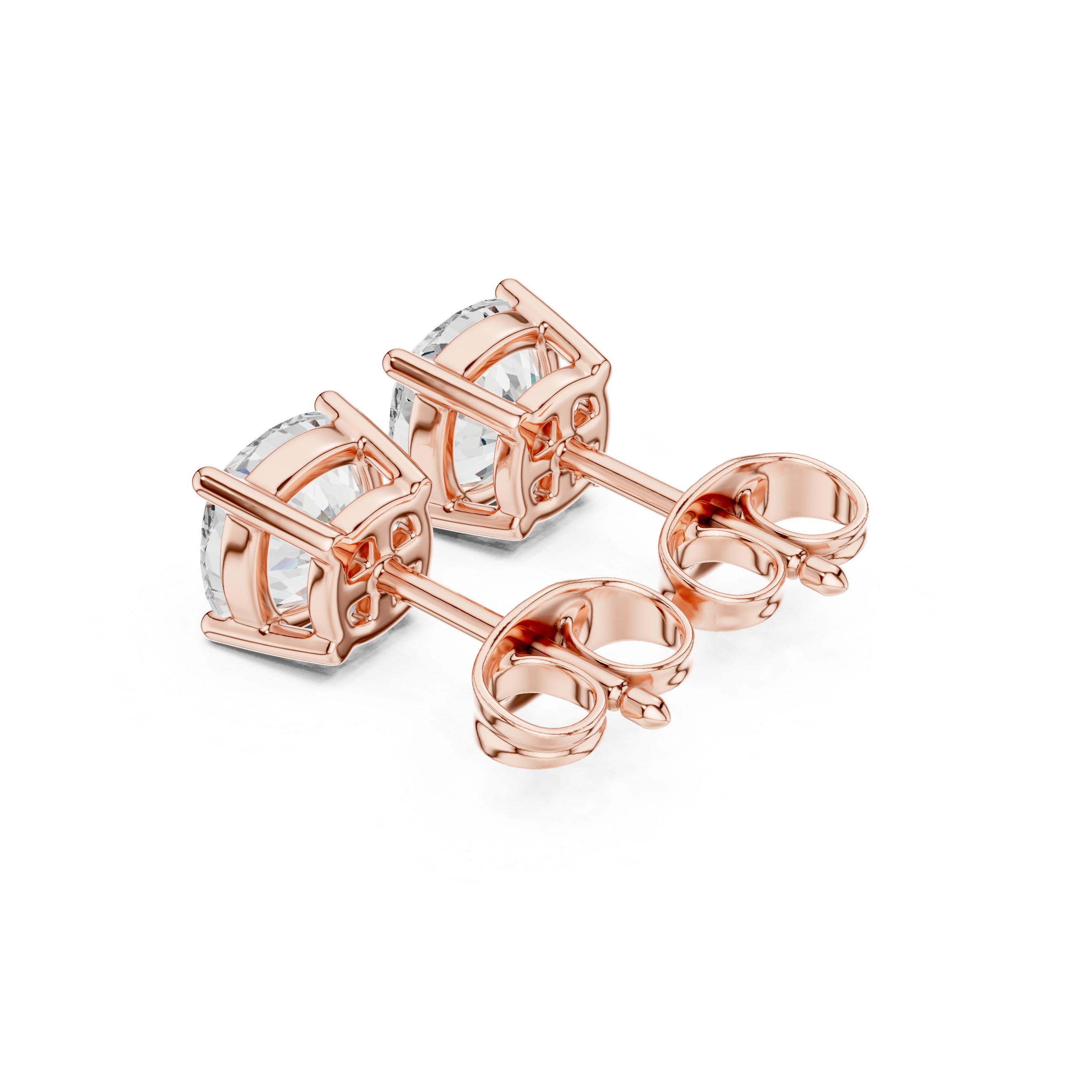 Cushion Cut Solitaire Stud Earrings