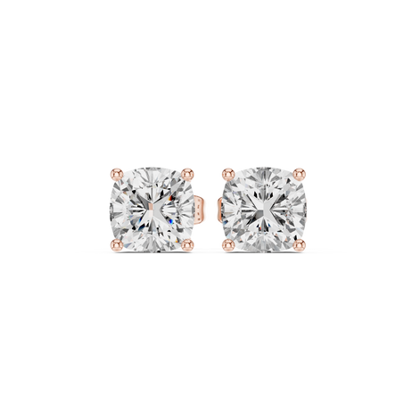 Cushion Cut Solitaire Stud Earrings