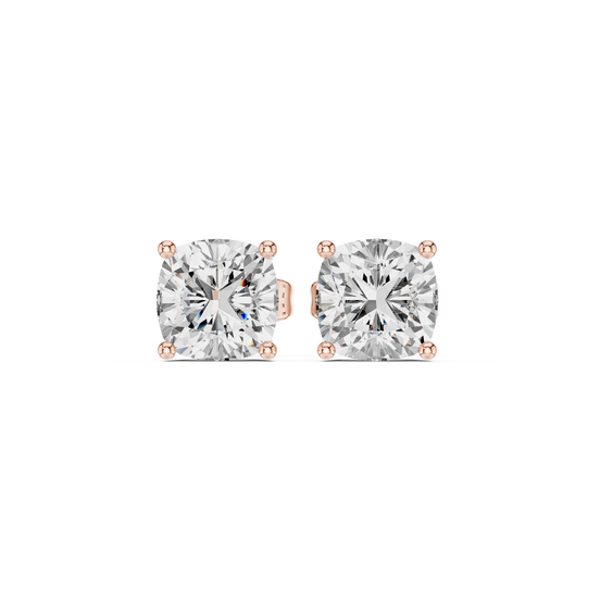 Cushion Cut Solitaire Stud Earrings