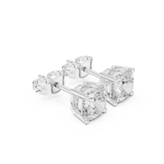 Cushion Cut Solitaire Stud Earrings