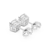 Cushion Cut Solitaire Stud Earrings