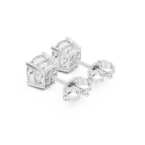 Cushion Cut Solitaire Stud Earrings