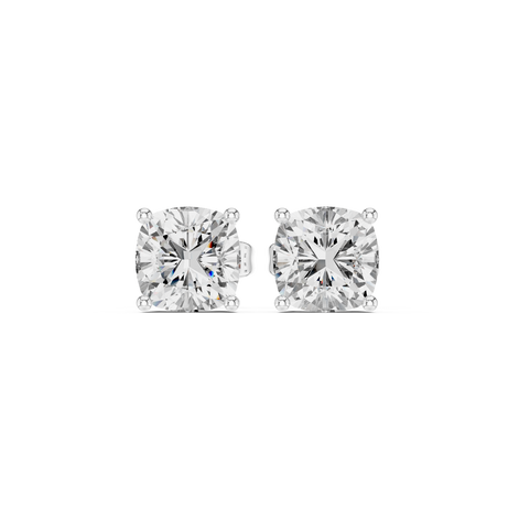 Cushion Cut Solitaire Stud Earrings