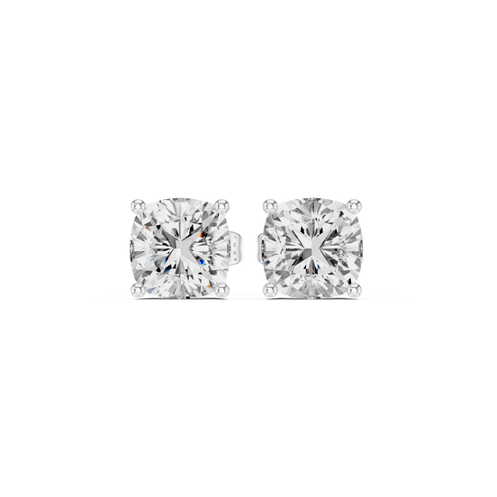 Cushion Cut Solitaire Stud Earrings