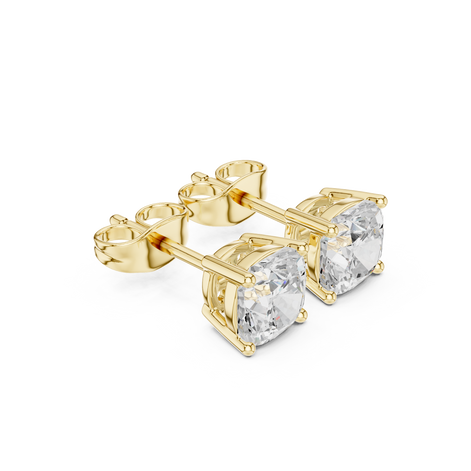 Cushion Cut Solitaire Stud Earrings