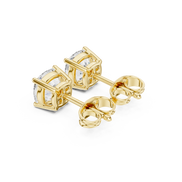 Cushion Cut Solitaire Stud Earrings