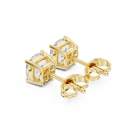 Cushion Cut Solitaire Stud Earrings