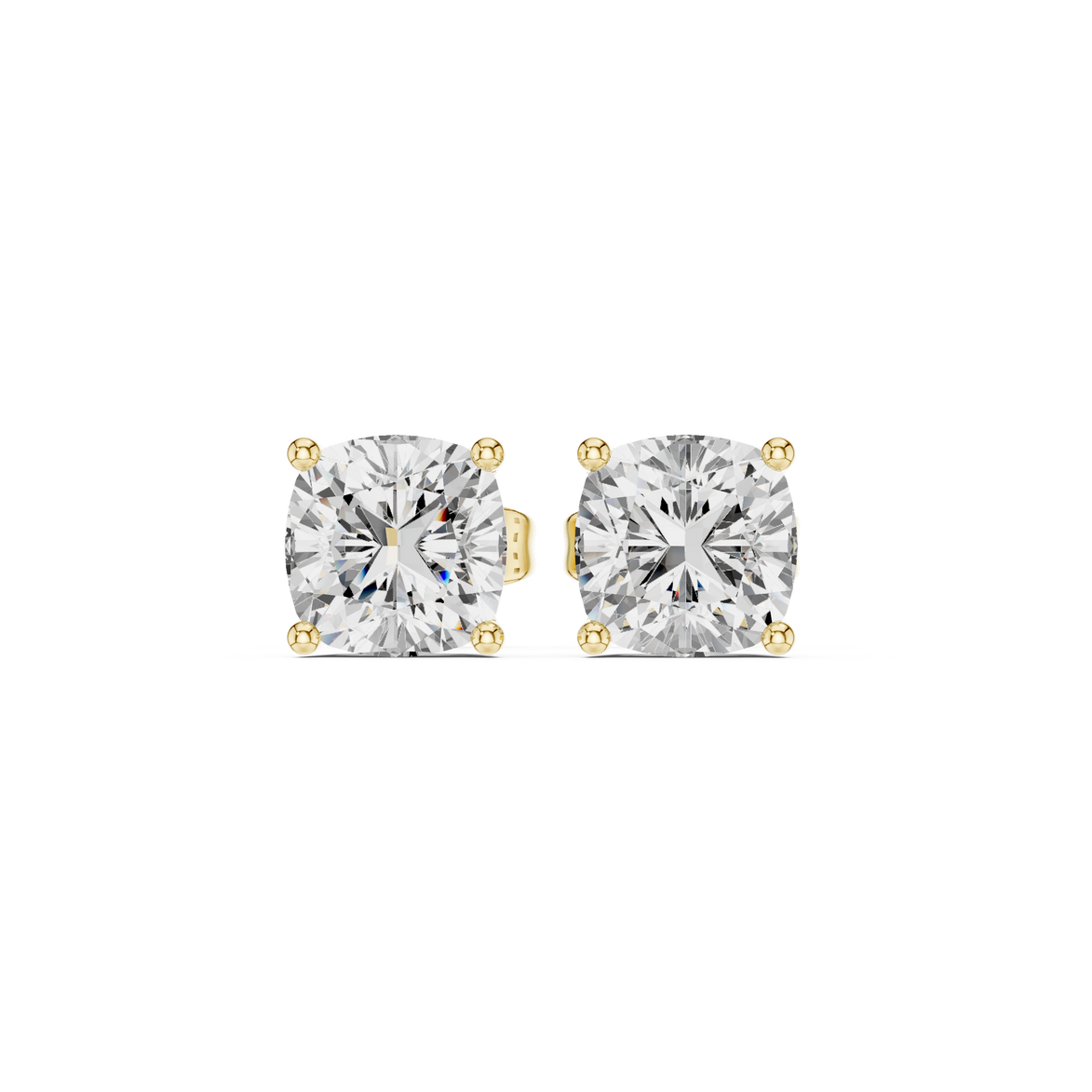 Cushion Cut Solitaire Stud Earrings