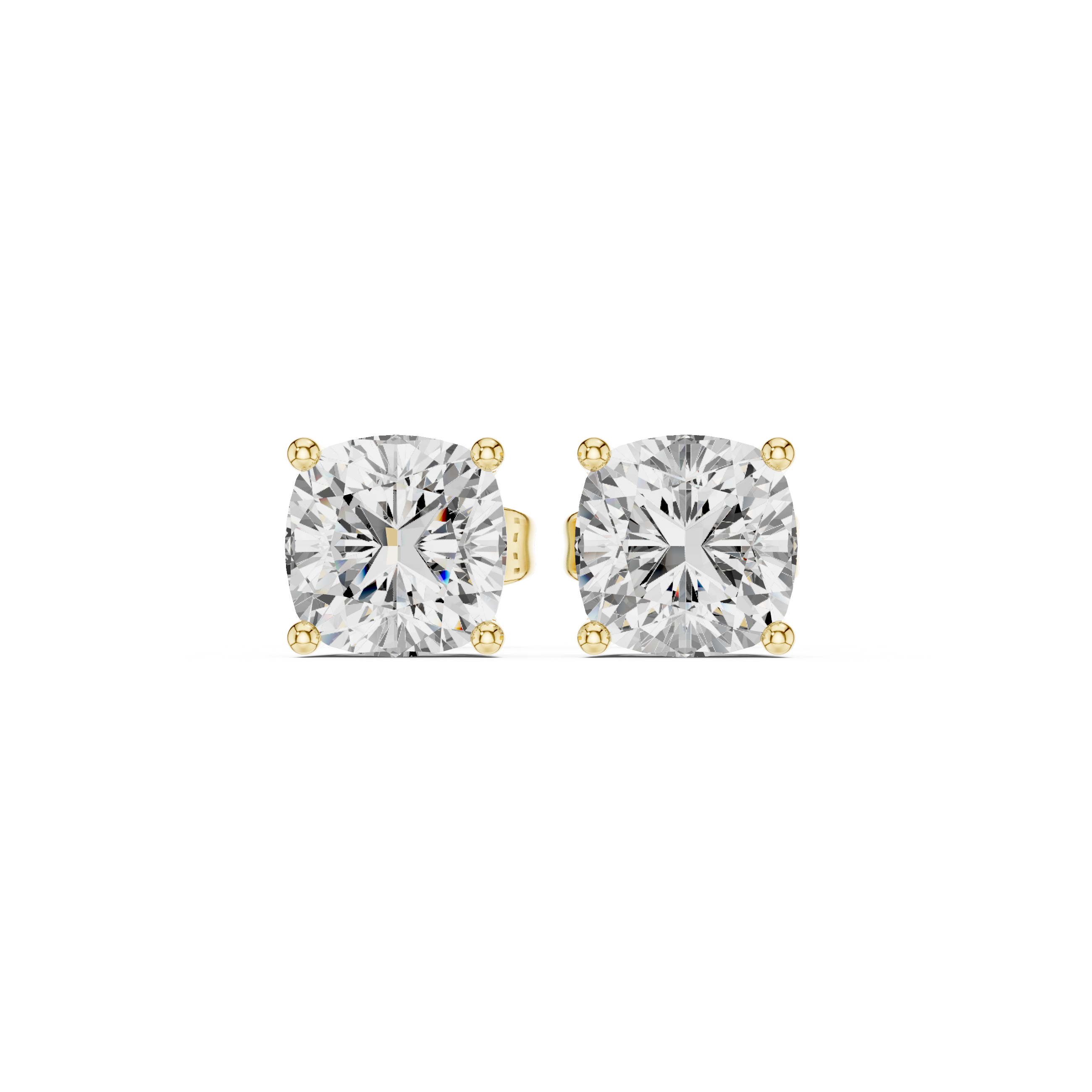 Cushion Cut Solitaire Stud Earrings