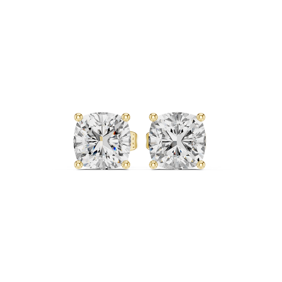Cushion Cut Solitaire Stud Earrings