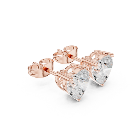 Heart Solitaire Stud Earrings
