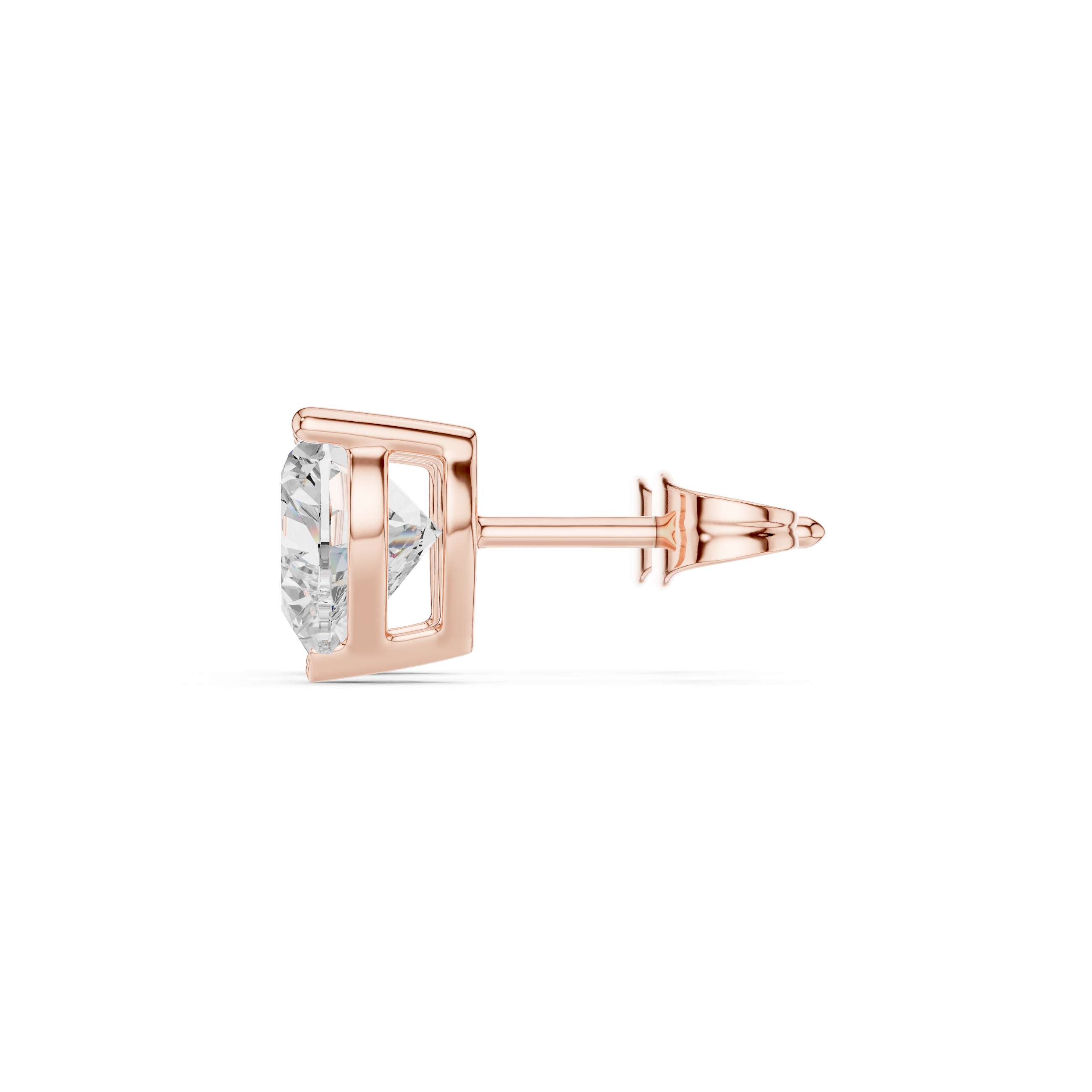 Heart Solitaire Stud Earrings
