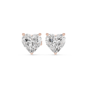 Heart Solitaire Stud Earrings
