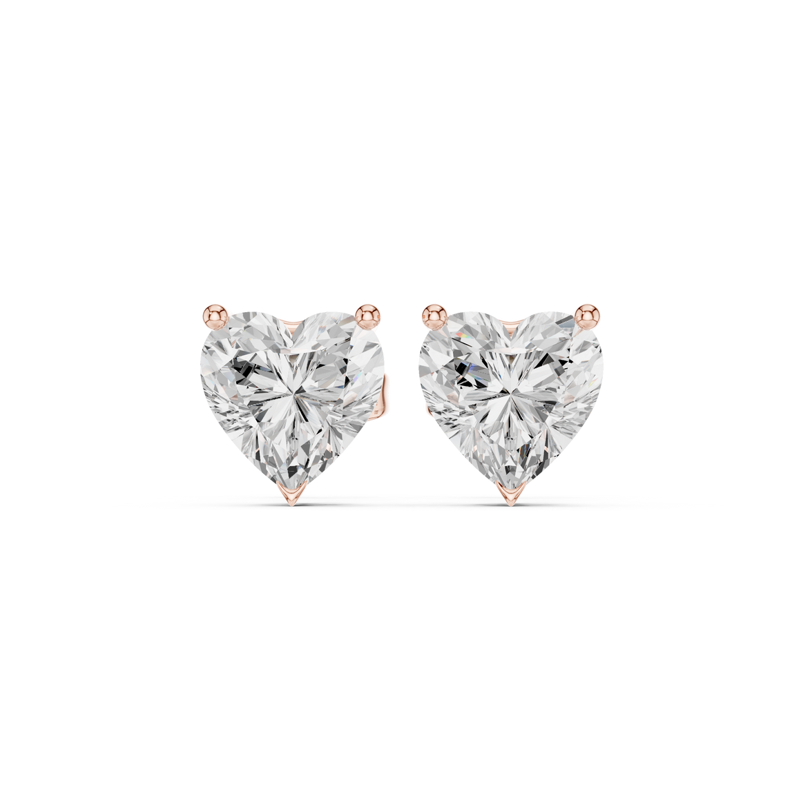 Heart Solitaire Stud Earrings