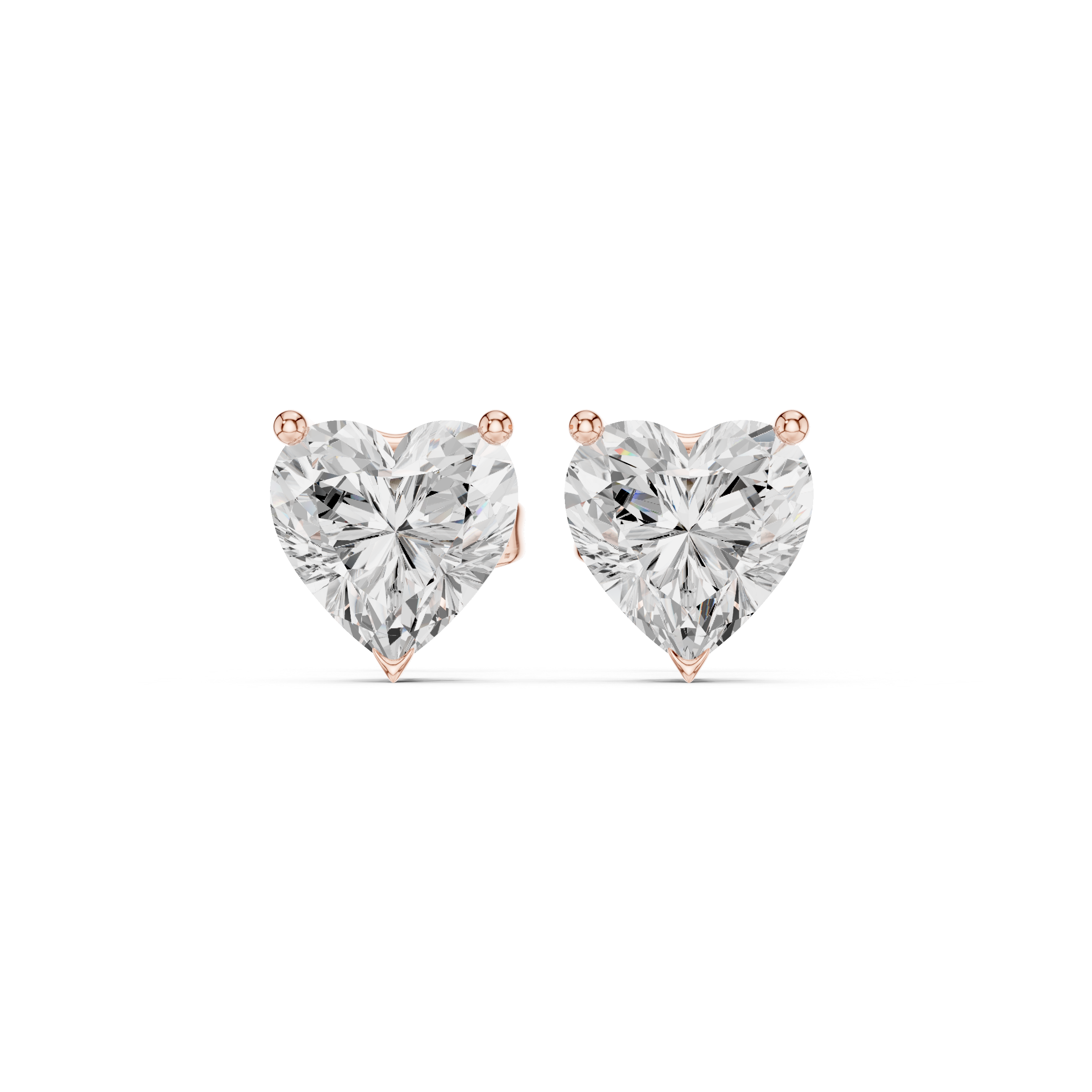 Heart Solitaire Stud Earrings