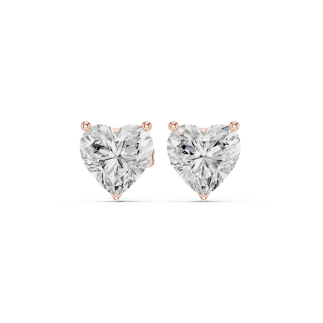 Heart Solitaire Stud Earrings
