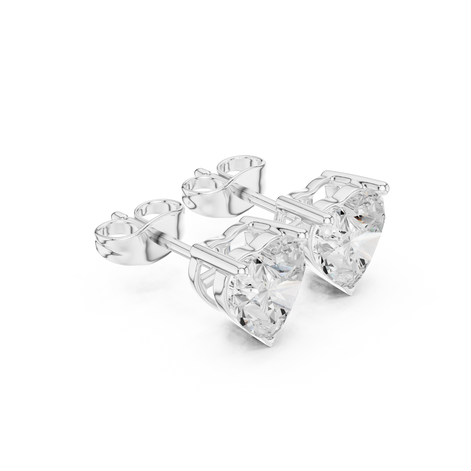 Heart Solitaire Stud Earrings