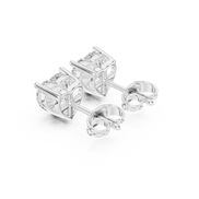 Heart Solitaire Stud Earrings