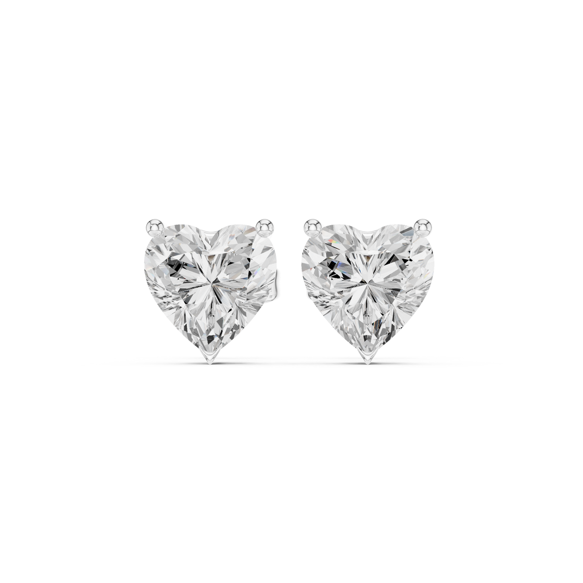 Heart Solitaire Stud Earrings
