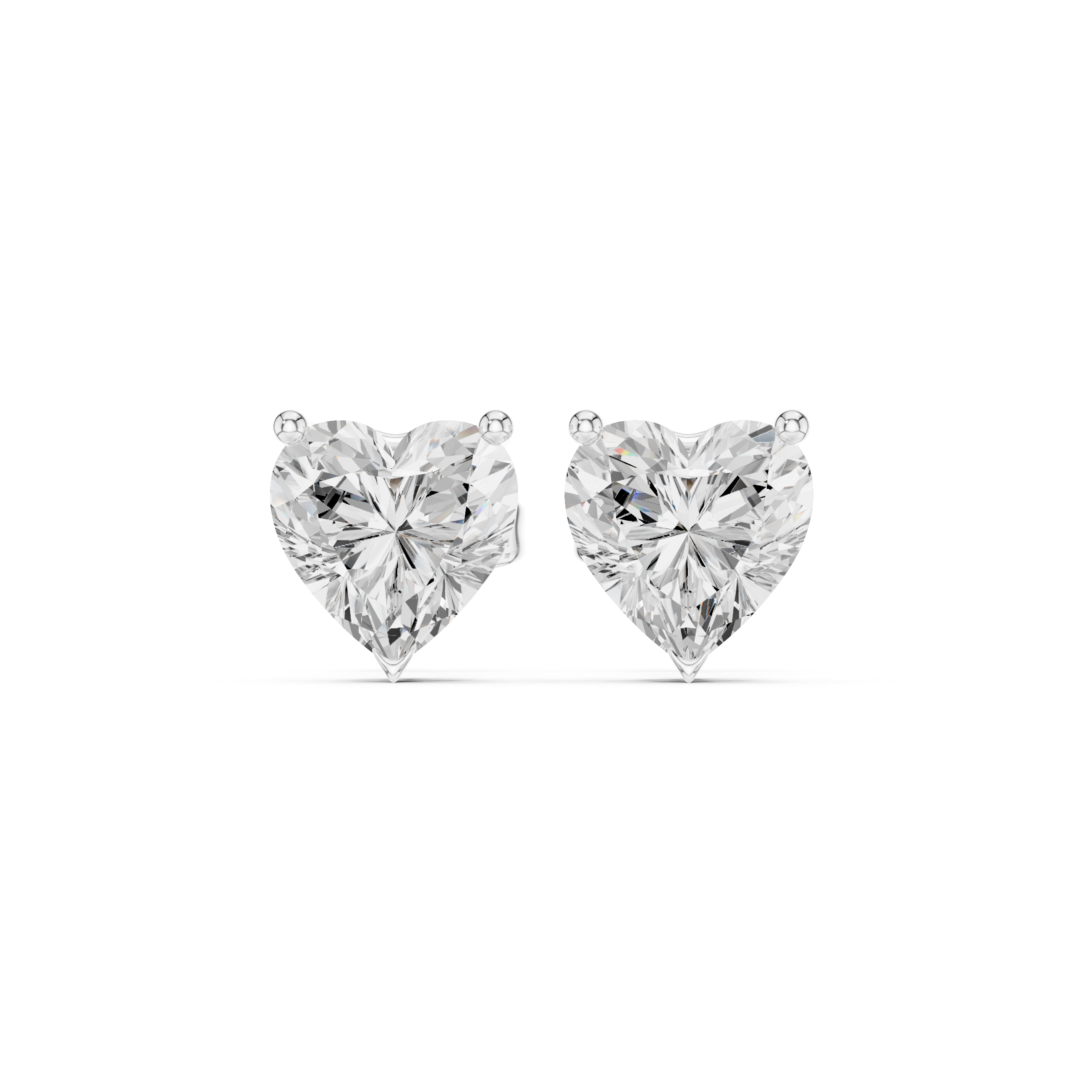 Heart Solitaire Stud Earrings