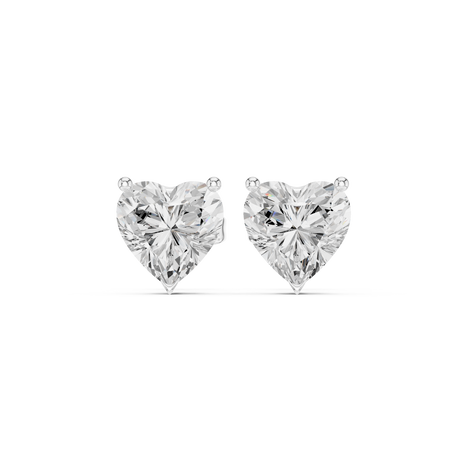 Heart Solitaire Stud Earrings