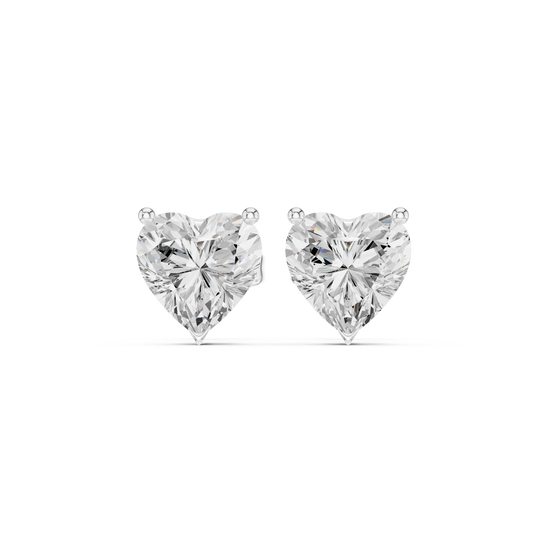 Heart Solitaire Stud Earrings