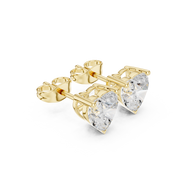 Heart Solitaire Stud Earrings