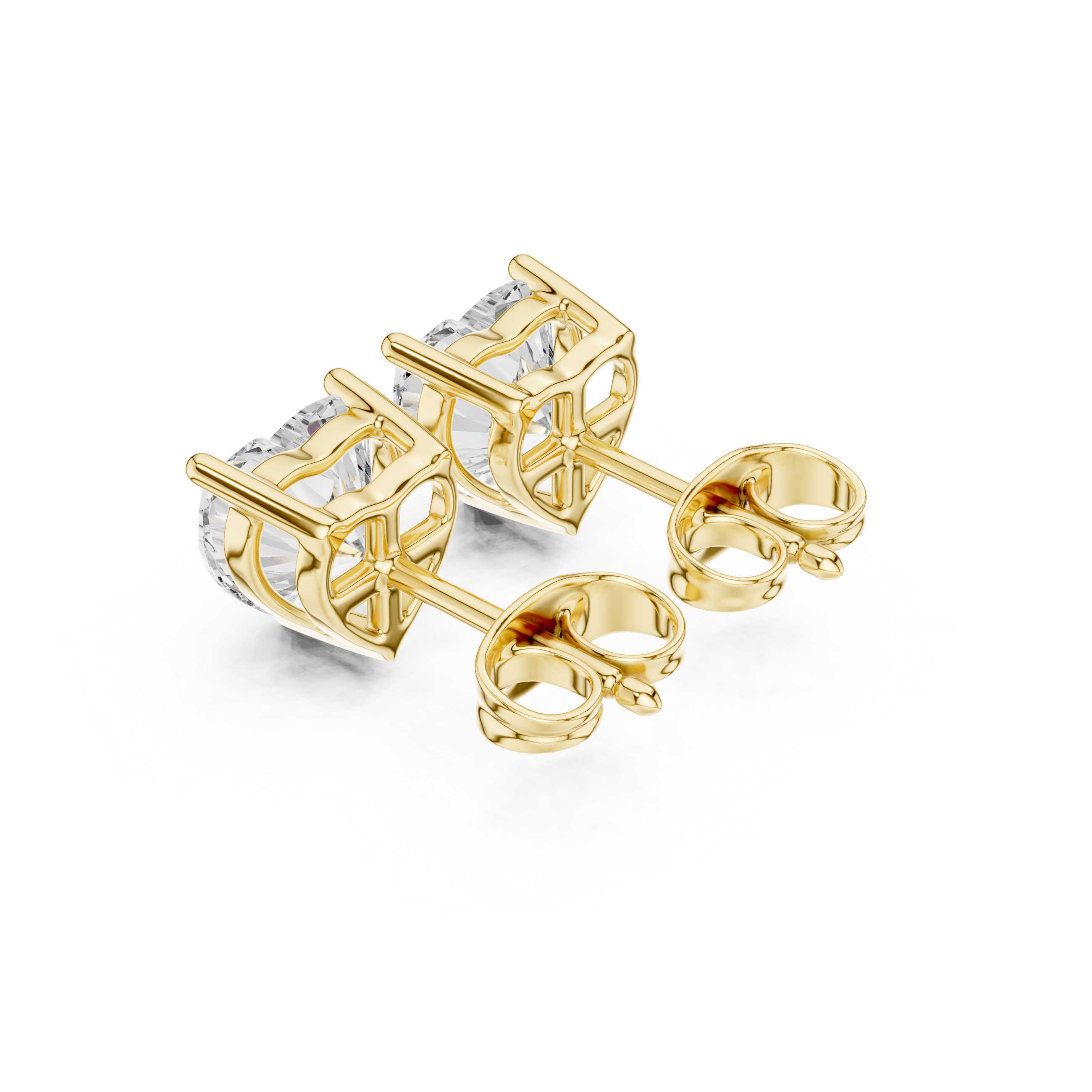 Heart Solitaire Stud Earrings