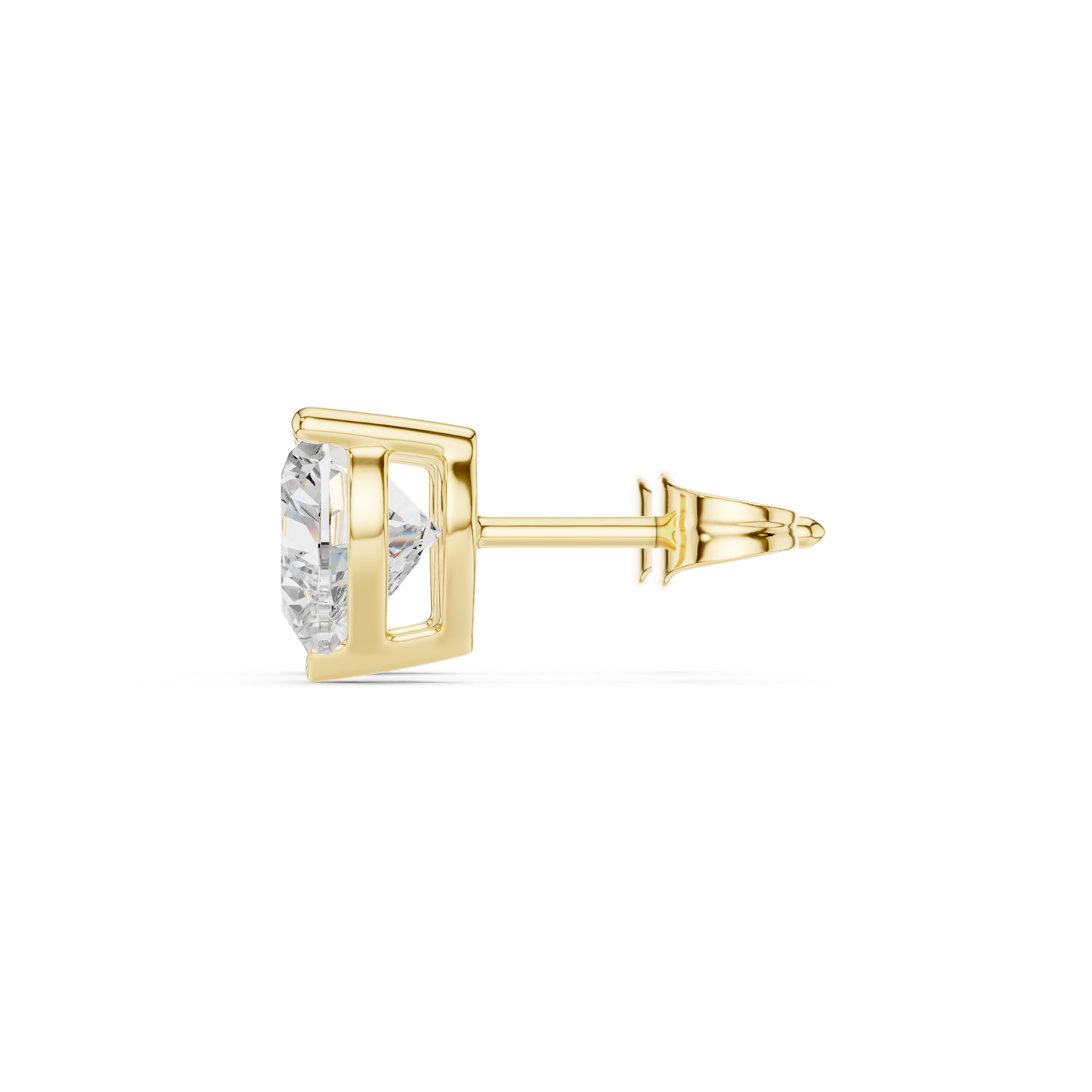 Heart Solitaire Stud Earrings