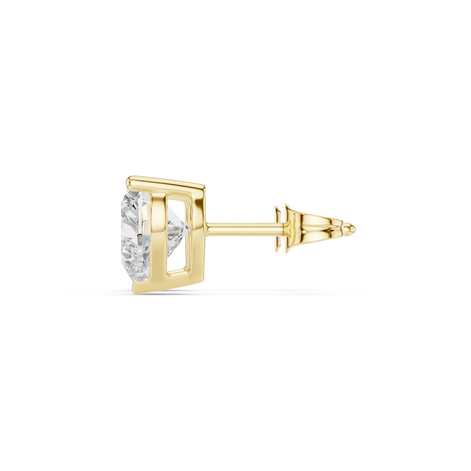 Heart Solitaire Stud Earrings