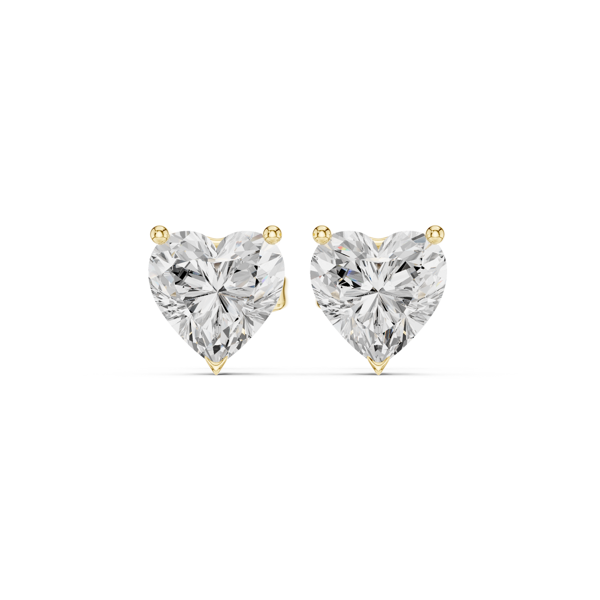 Heart Solitaire Stud Earrings