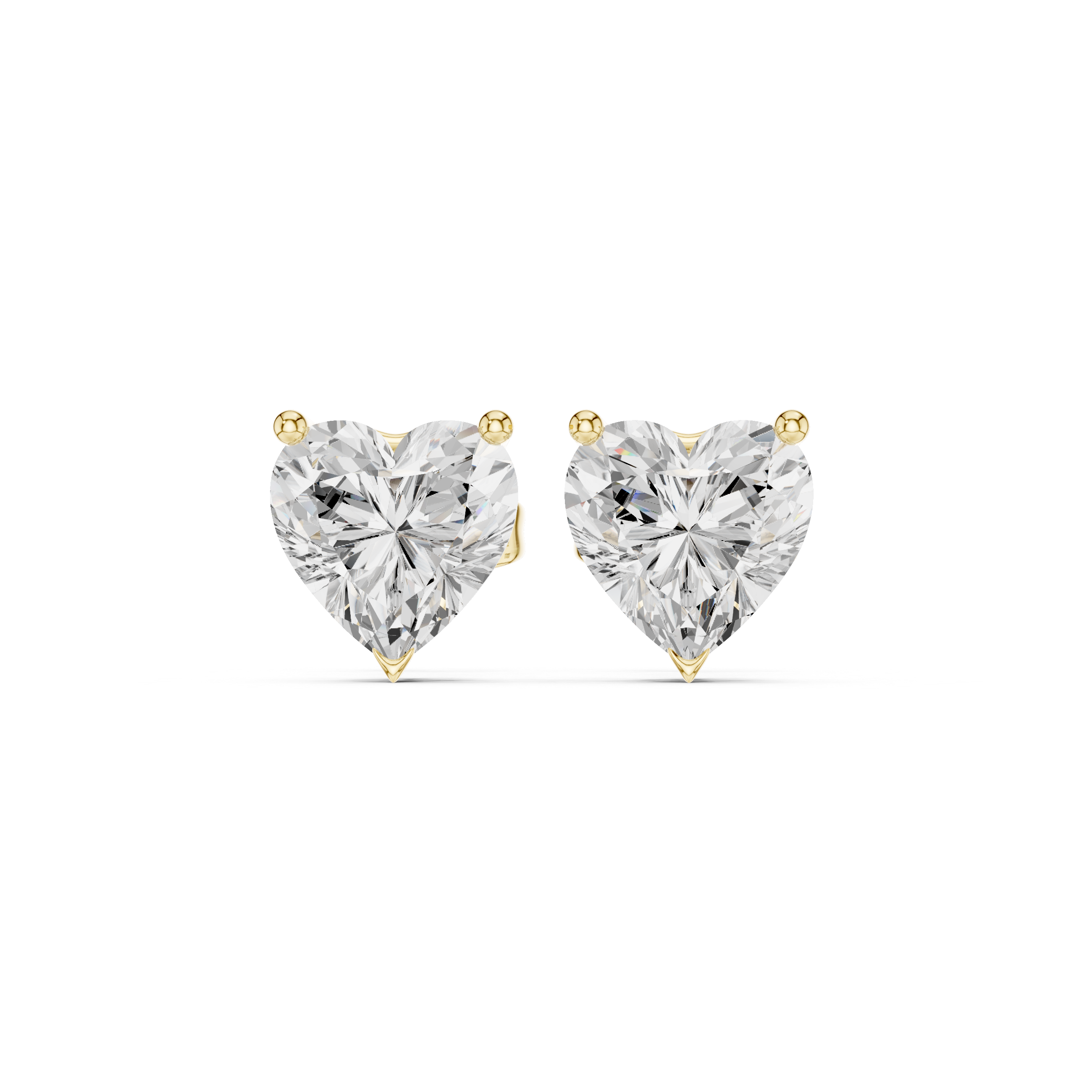 Heart Solitaire Stud Earrings