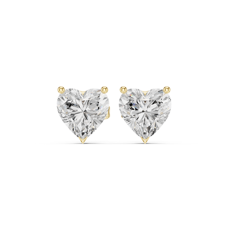Heart Solitaire Stud Earrings