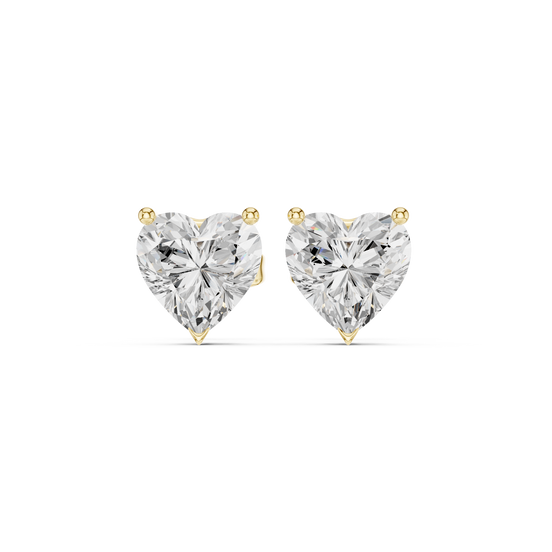 Heart Solitaire Stud Earrings