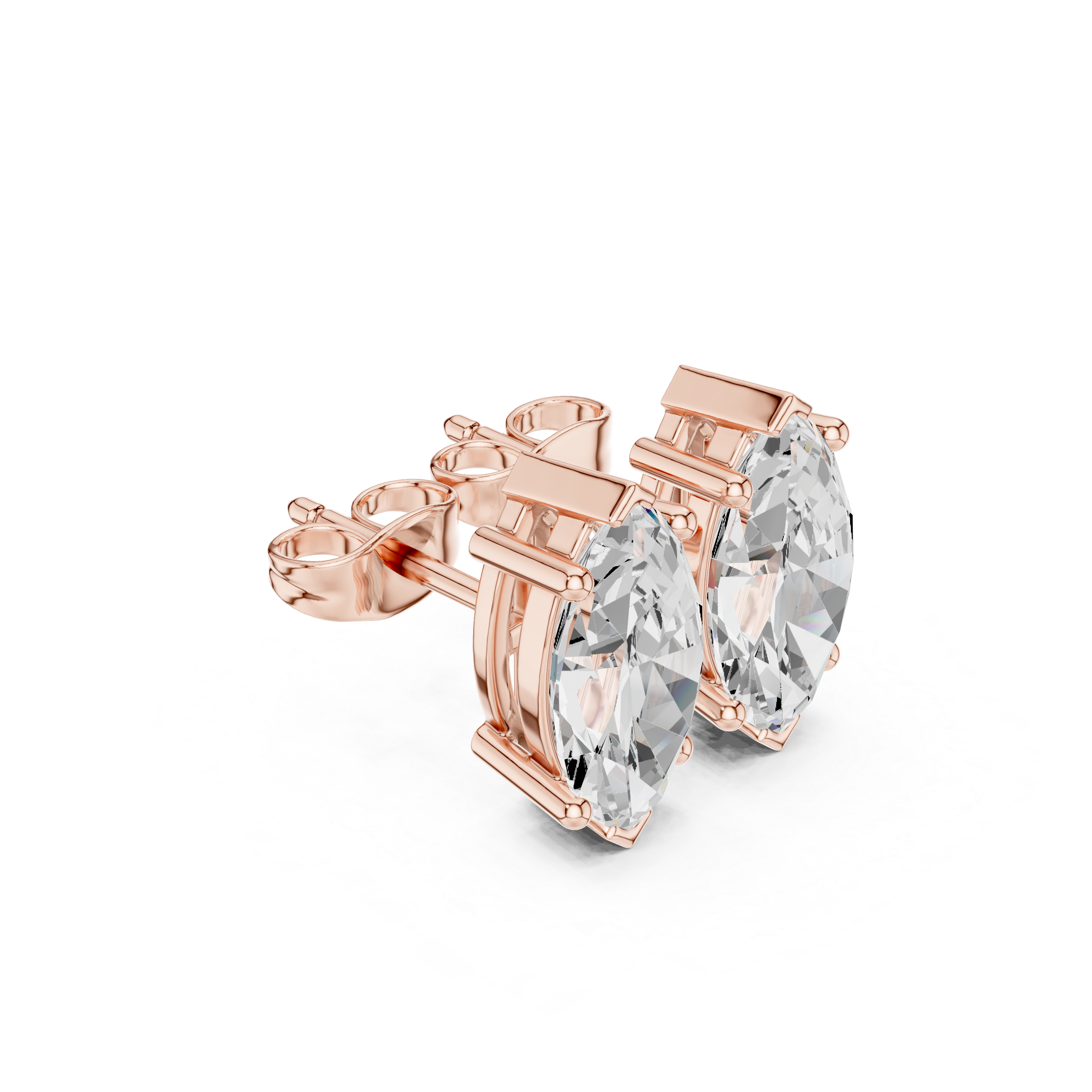 Marquise Solitaire Stud Earrings