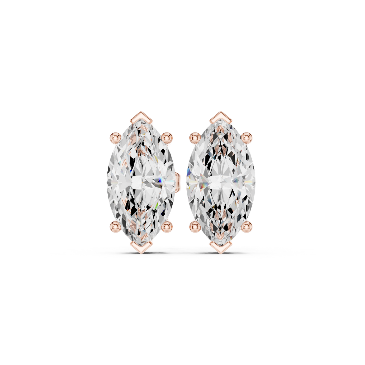 Marquise Solitaire Stud Earrings