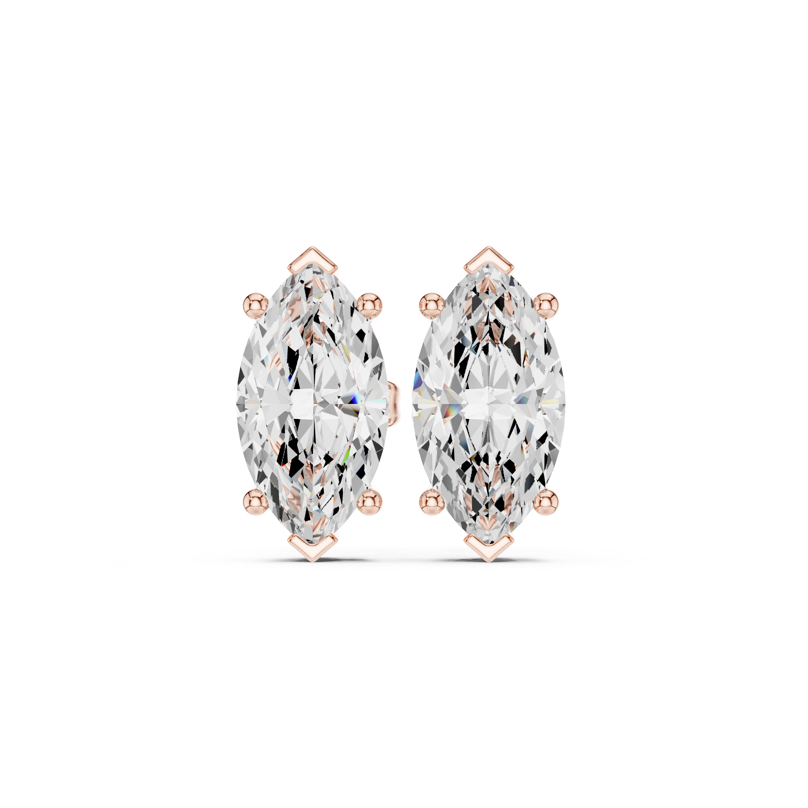 Marquise Solitaire Stud Earrings