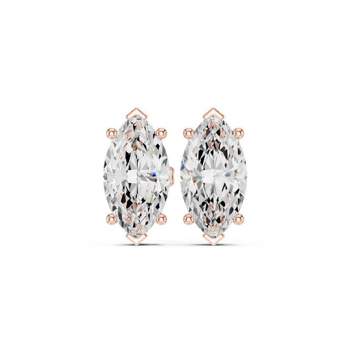 Marquise Solitaire Stud Earrings