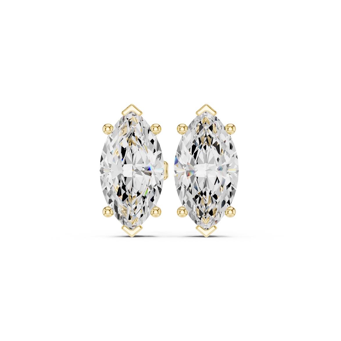 Marquise Solitaire Stud Earrings