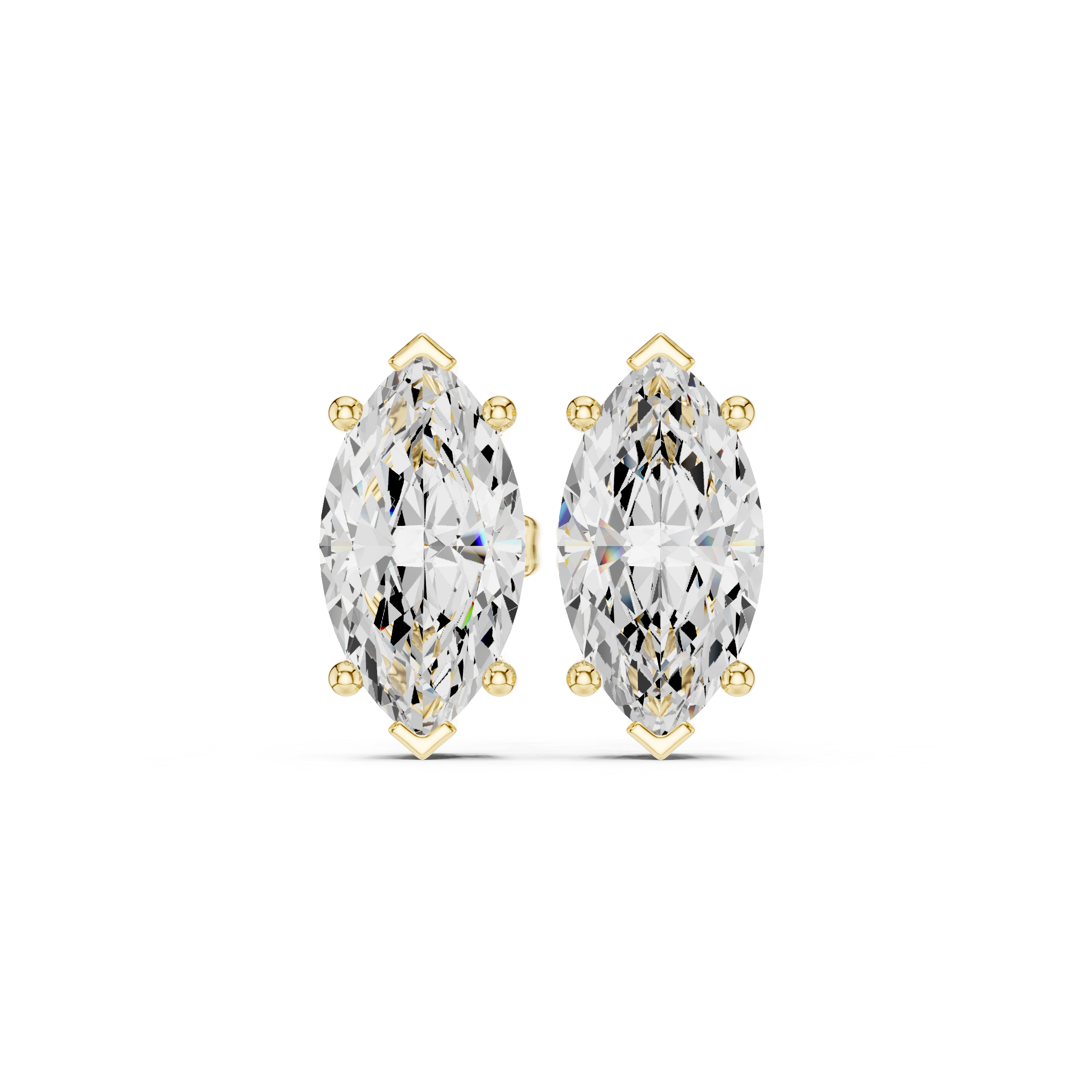 Marquise Solitaire Stud Earrings
