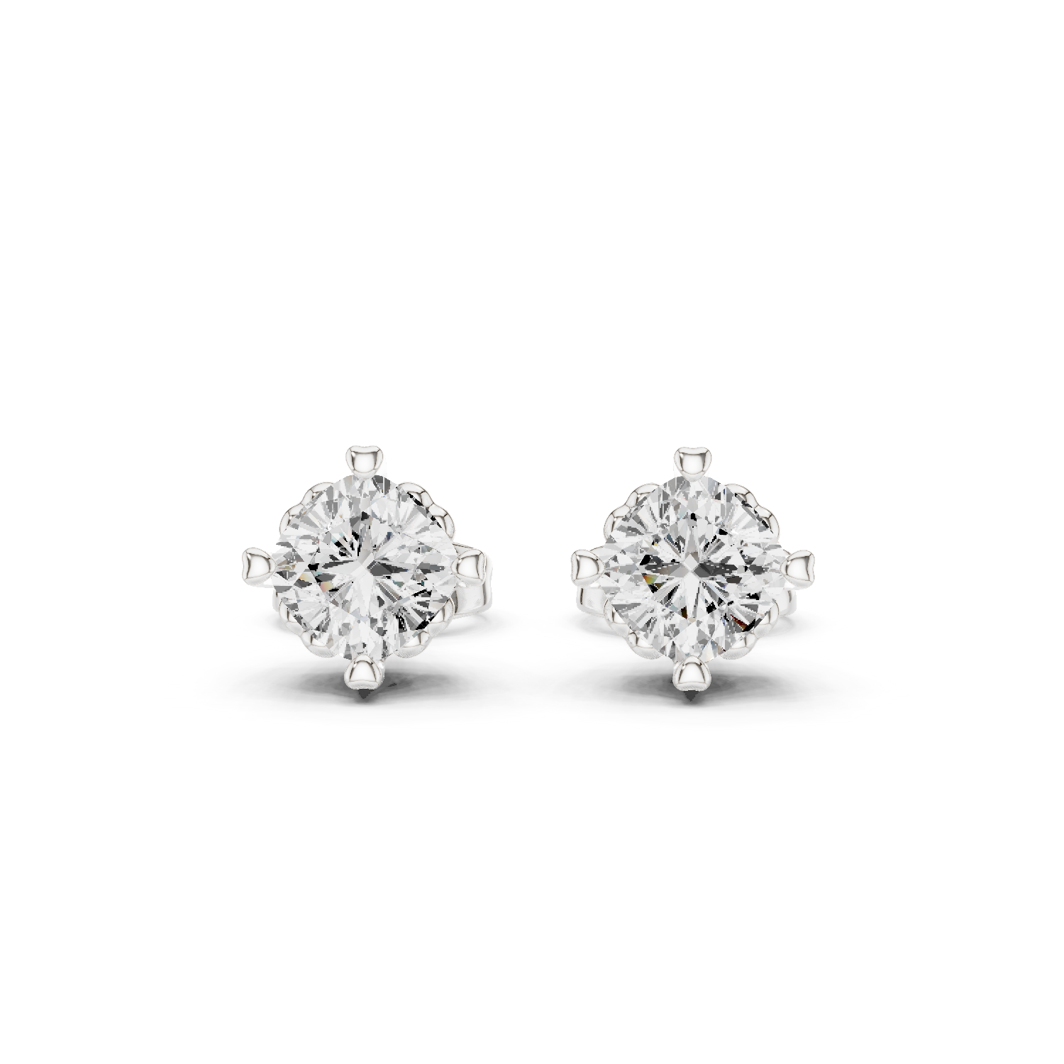 Round Cut Solitaire Stud Earrings