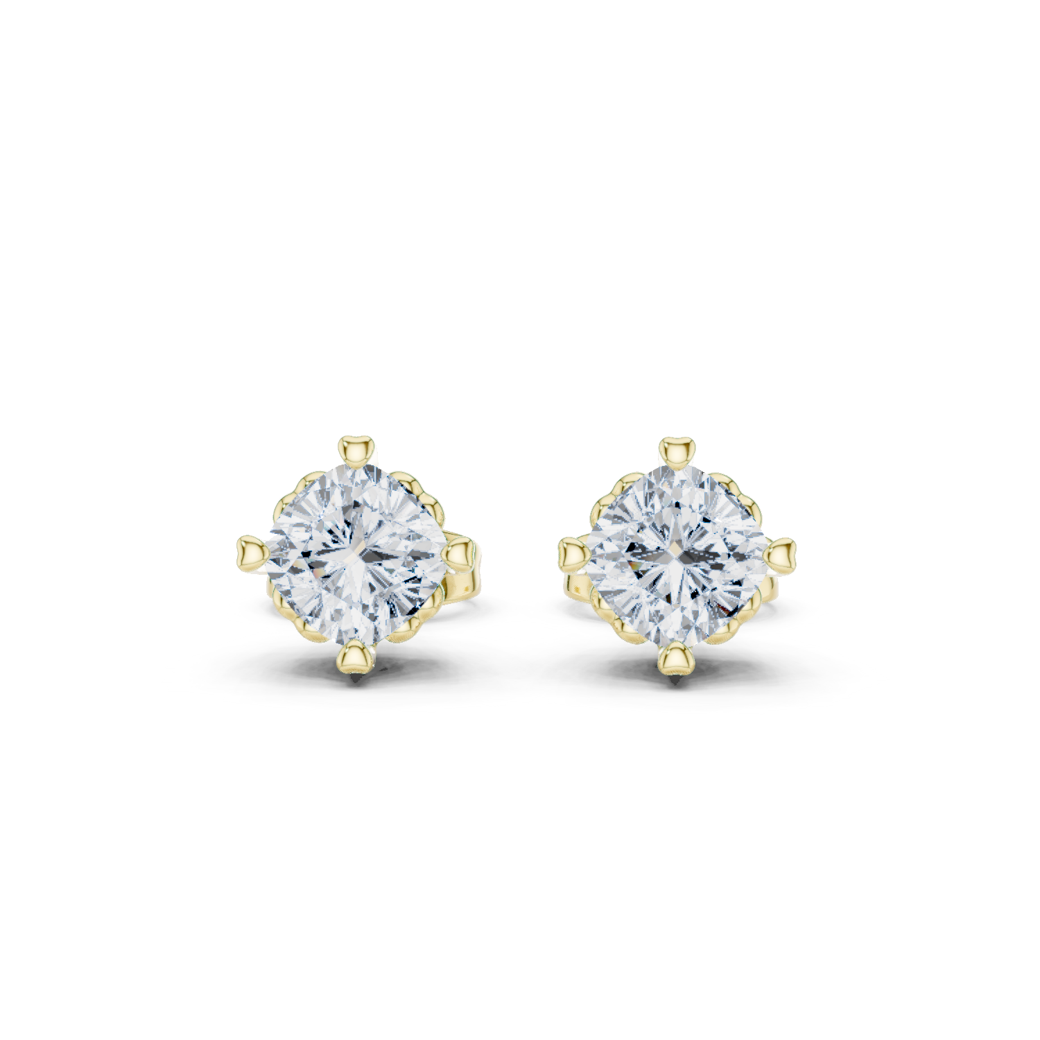 Round Cut Solitaire Stud Earrings