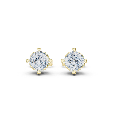 Round Cut Solitaire Stud Earrings